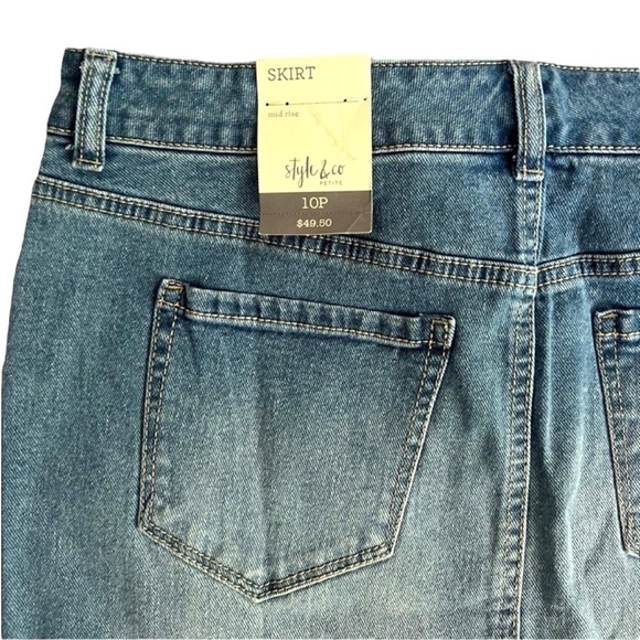 Style & Co Mid Rise Denim Skirt - Size 10 (Petite) - Picture 3 of 6